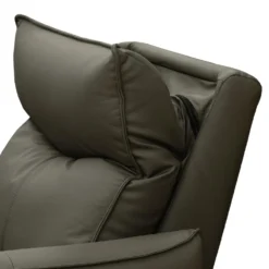 Fauteuil inclinable électrique en cuir véritable à 3 moteurs - appui-tête, repose-pieds et soutien lombaire