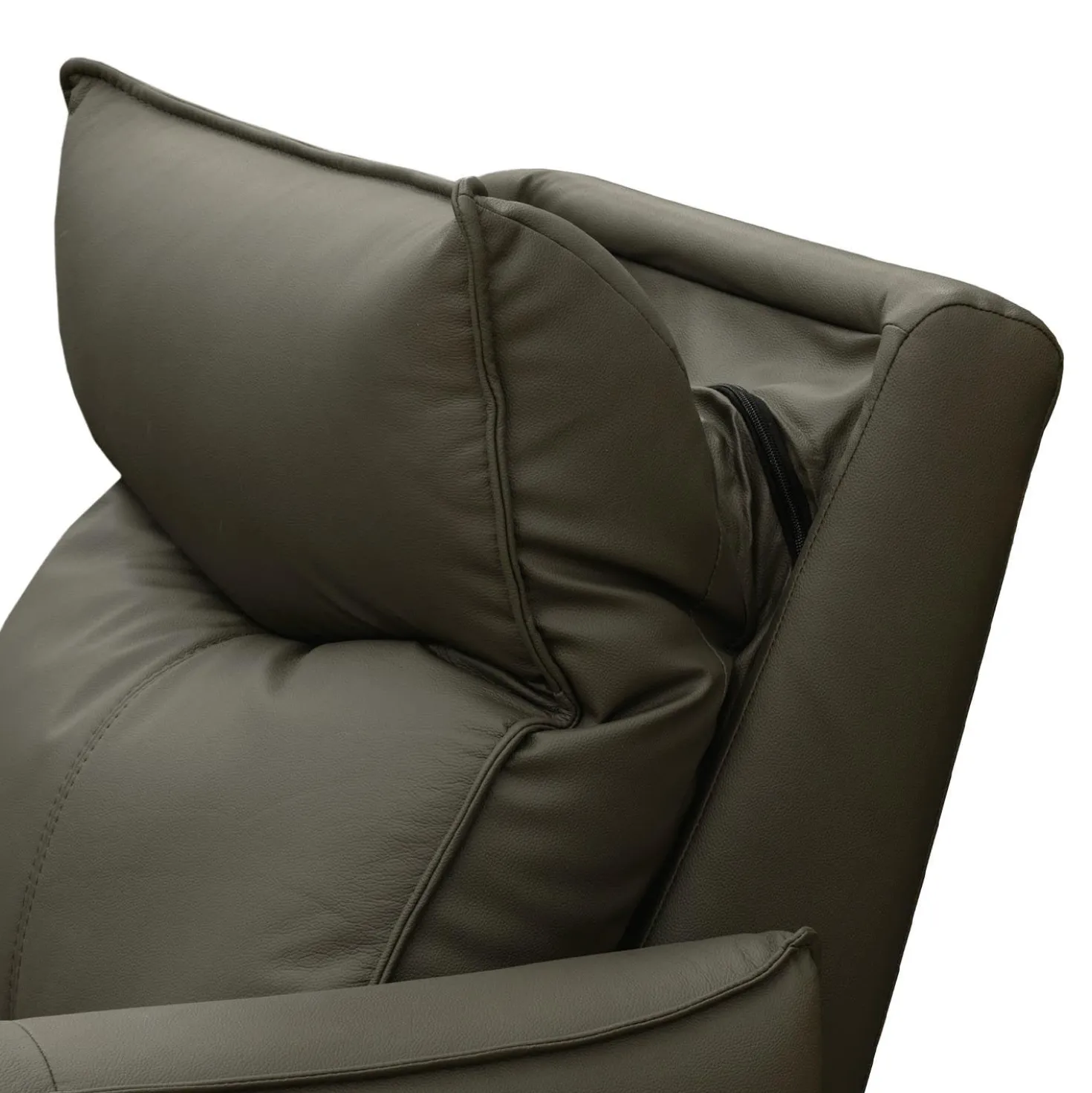 Fauteuil inclinable électrique en cuir véritable à 3 moteurs - appui-tête, repose-pieds et soutien lombaire