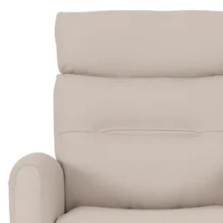 Fauteuil inclinable électrique en cuir véritable - beige