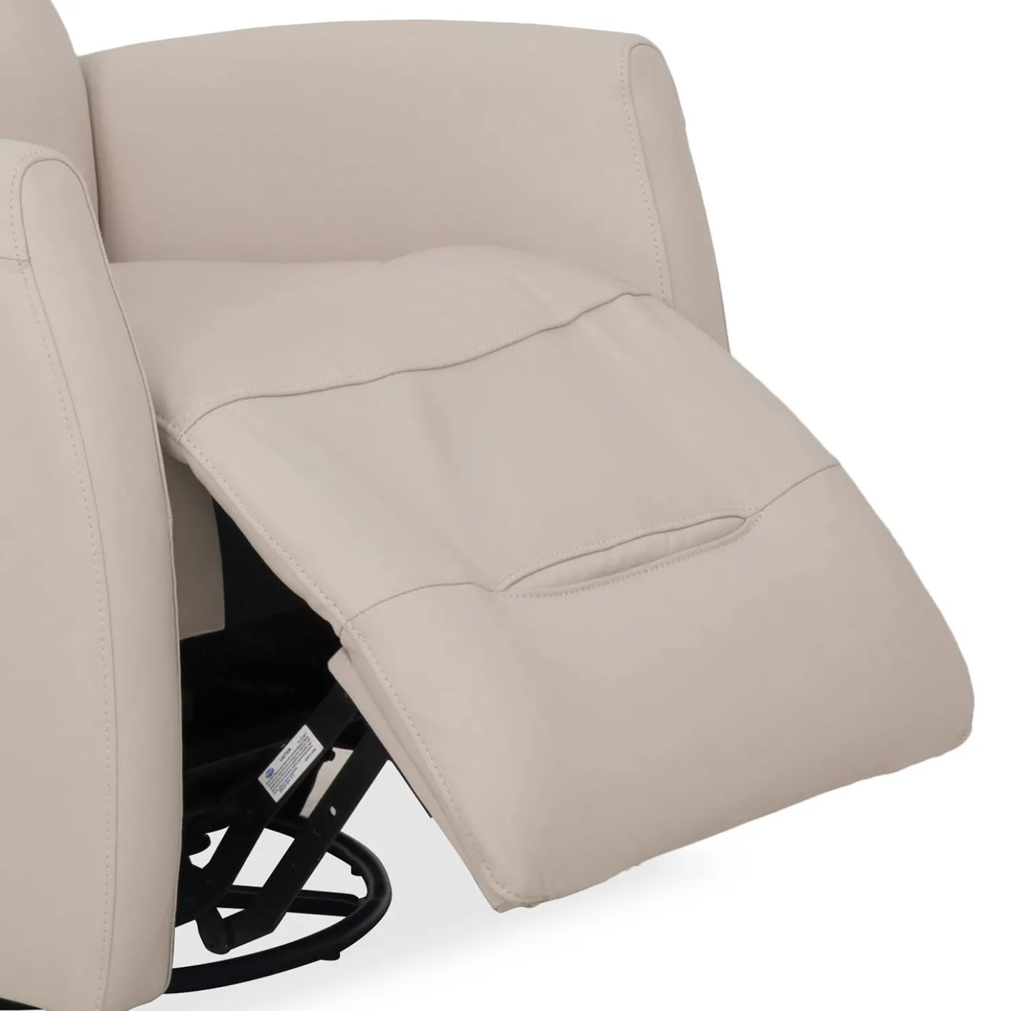 Fauteuil inclinable électrique en cuir véritable - beige