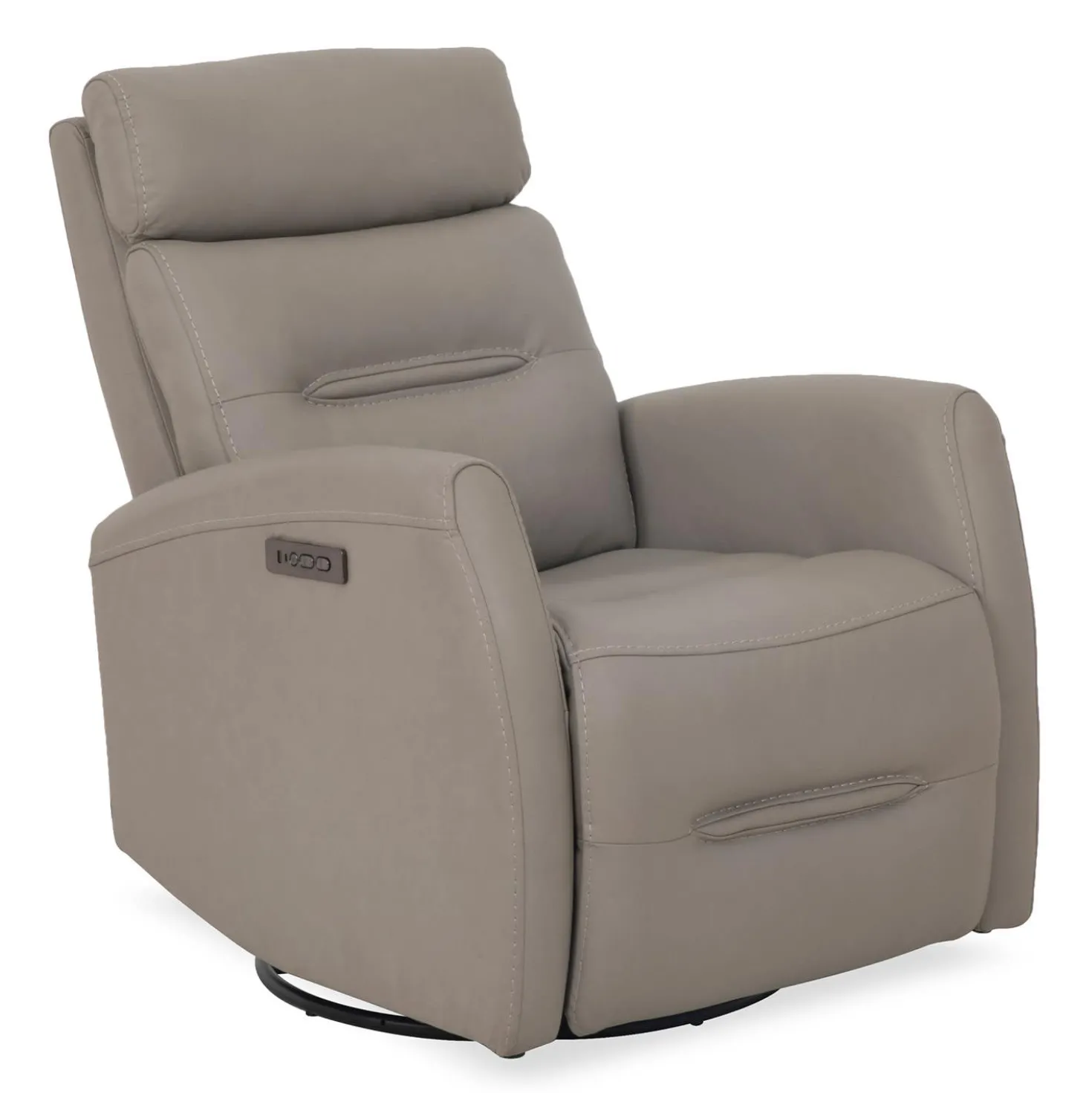Fauteuil inclinable électrique en cuir véritable - gris