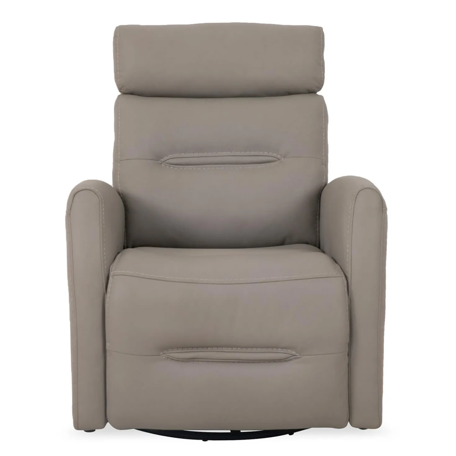 Fauteuil inclinable électrique en cuir véritable - gris