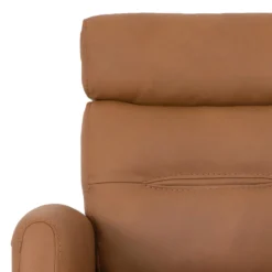 Fauteuil inclinable électrique en cuir véritable - tan