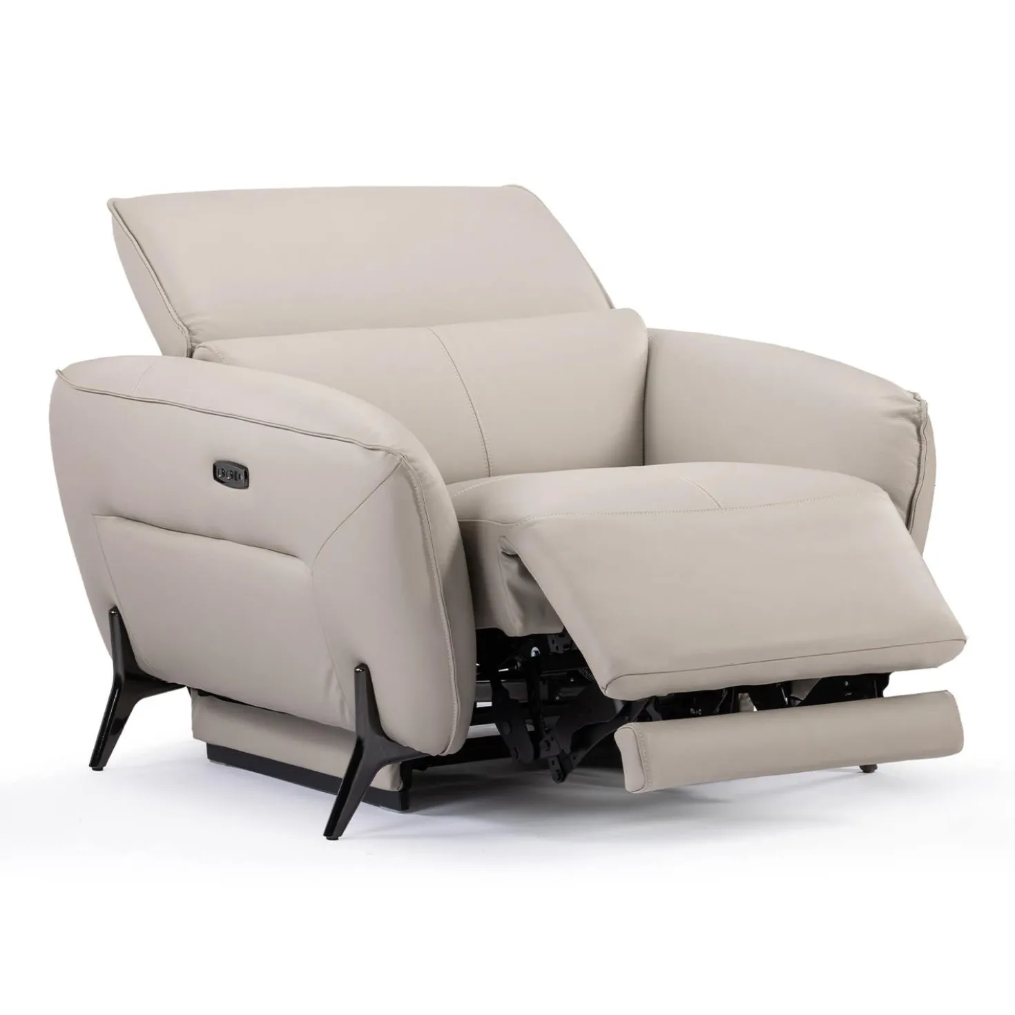 Fauteuil électrique inclinable avec appui-tête ajustable - cuir véritable