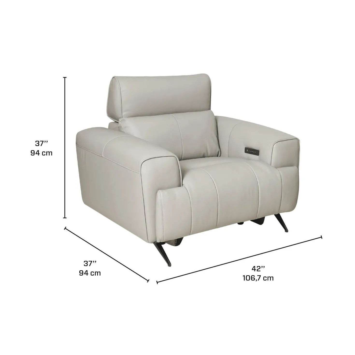 Fauteuil électrique inclinable en cuir véritable