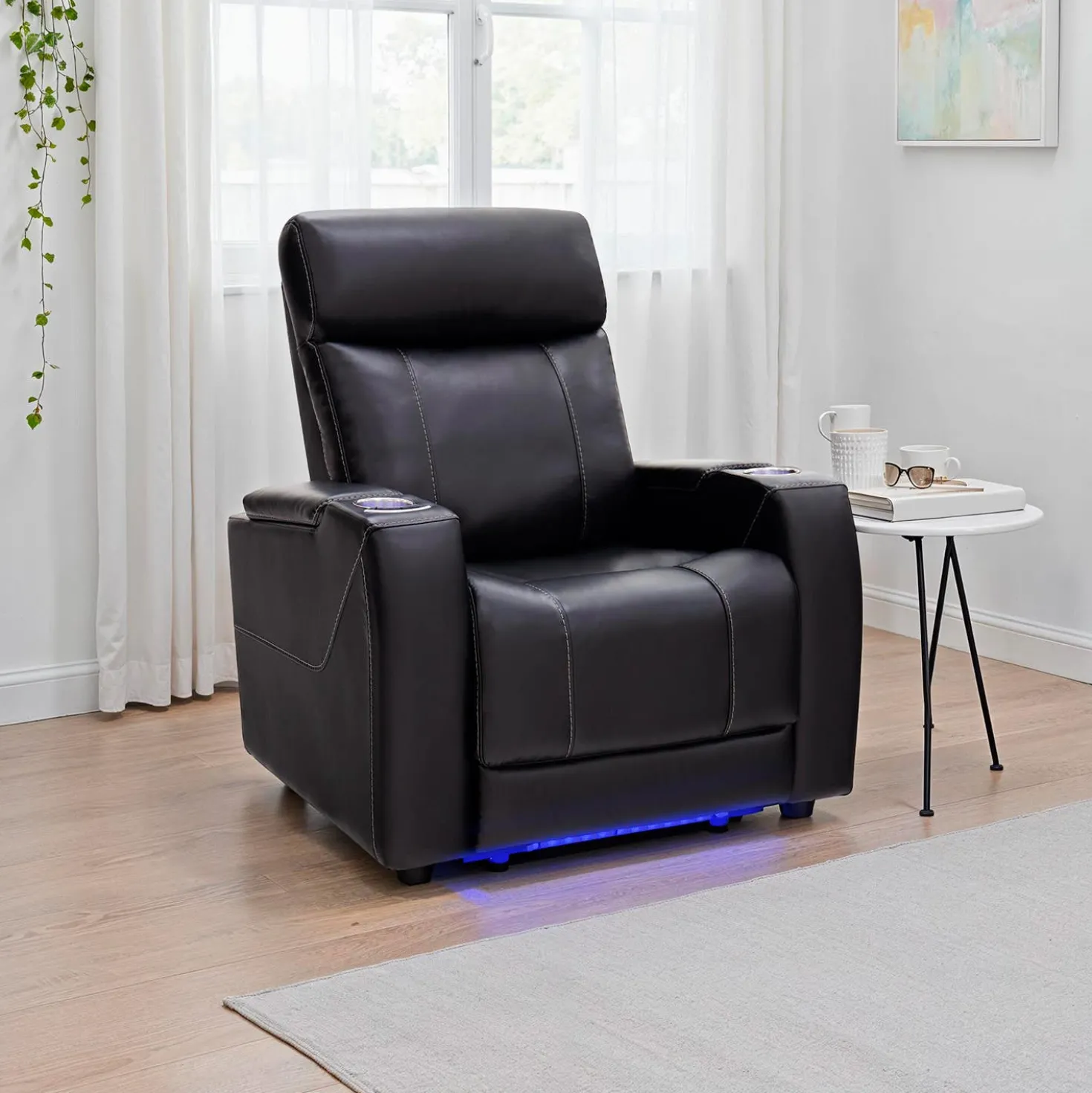 Fauteuil électrique inclinable et système audio intégré - noir