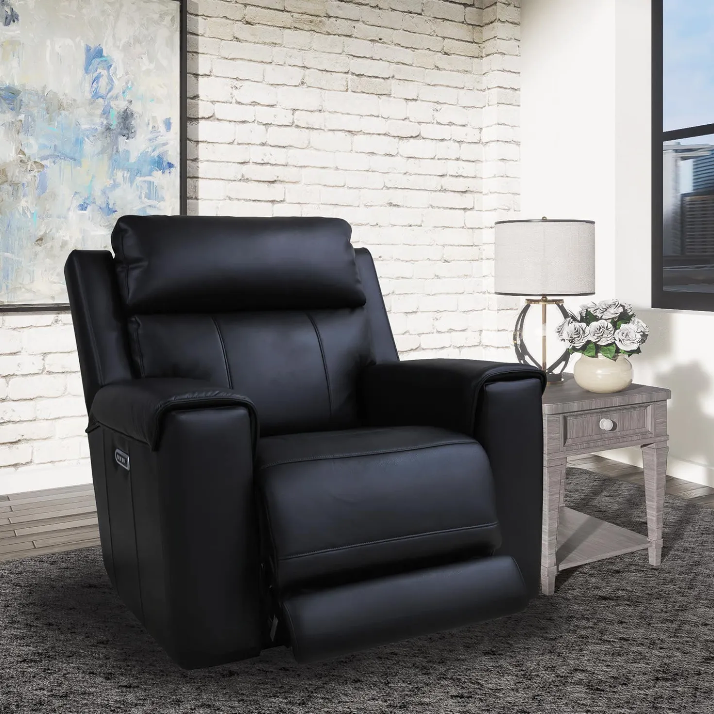 Fauteuil électrique inclinable avec massage, chaleur et console rétractable avec système de son intégré