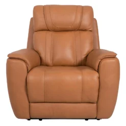 Fauteuil électrique inclinable en cuir véritable avec appui-tête ajustable