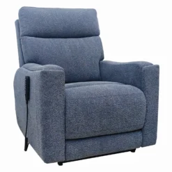 Fauteuil lève-personne inclinable électrique avec massage, chaleur et appui-tête ajustable - bleu
