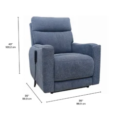 Fauteuil lève-personne inclinable électrique avec massage, chaleur et appui-tête ajustable - bleu