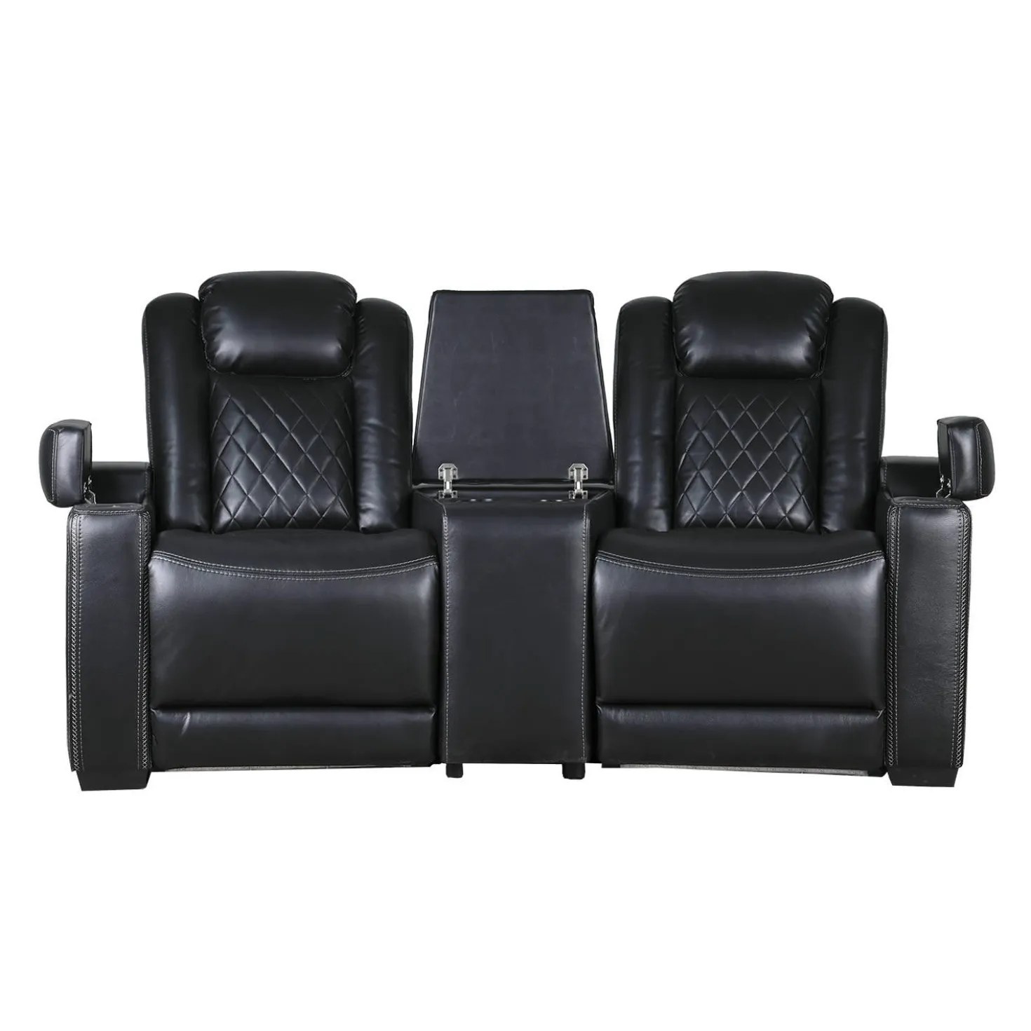 2 fauteuils modulaires électriques inclinables avec console en angle et porte-gobelets - 3 mcx