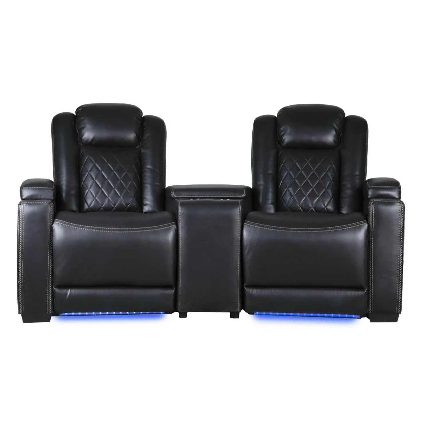 2 fauteuils modulaires électriques inclinables avec console en angle et porte-gobelets - 3 mcx