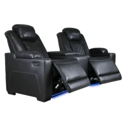 2 fauteuils modulaires électriques inclinables avec console en angle et porte-gobelets - 3 mcx