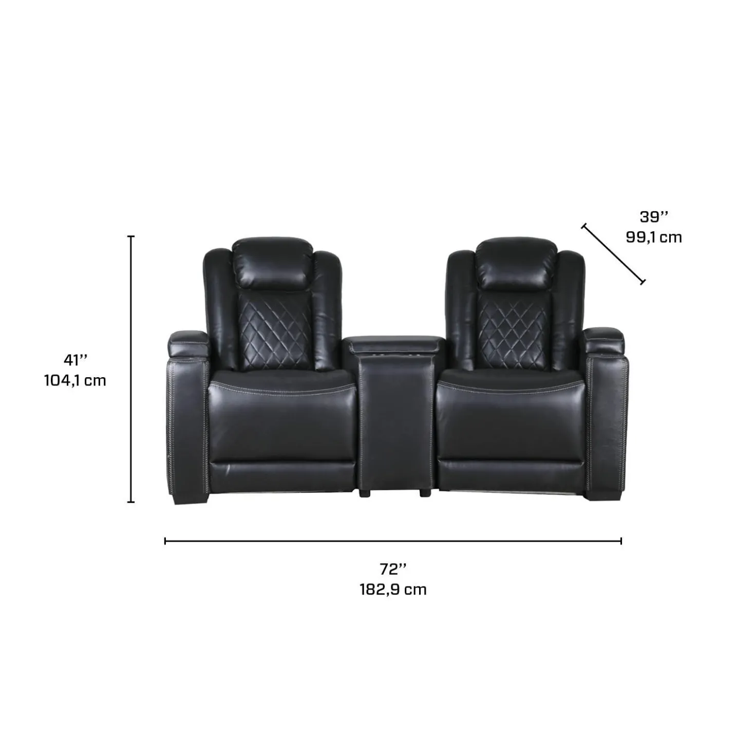 2 fauteuils modulaires électriques inclinables avec console en angle et porte-gobelets - 3 mcx