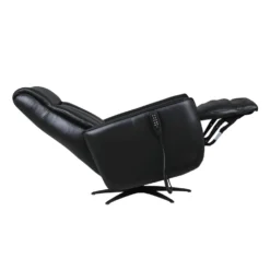 Fauteuil tout cuir électrique inclinable et pivotant 4 moteurs avec massage, haut-parleurs intégrés et lumières LED
