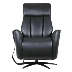 Fauteuil tout cuir électrique inclinable et pivotant 4 moteurs avec massage, haut-parleurs intégrés et lumières LED