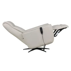 Fauteuil tout cuir électrique inclinable et pivotant 4 moteurs avec massage, haut-parleurs intégrés et lumières LED
