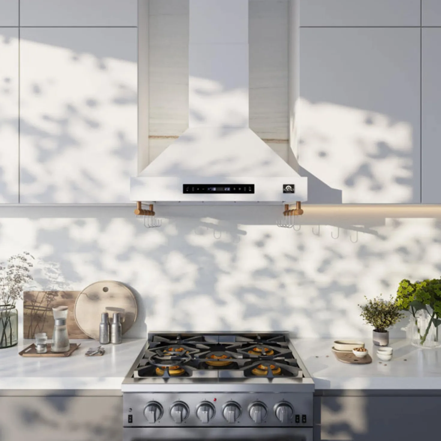 FORNO Hotte murale 30" Cheminée Blanc 29.3" , 375 PI3/MIN-FRHWM5503-30