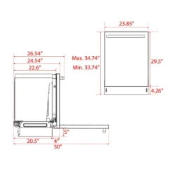 FORNO Lave-vaisselle Encastré Noir 24
