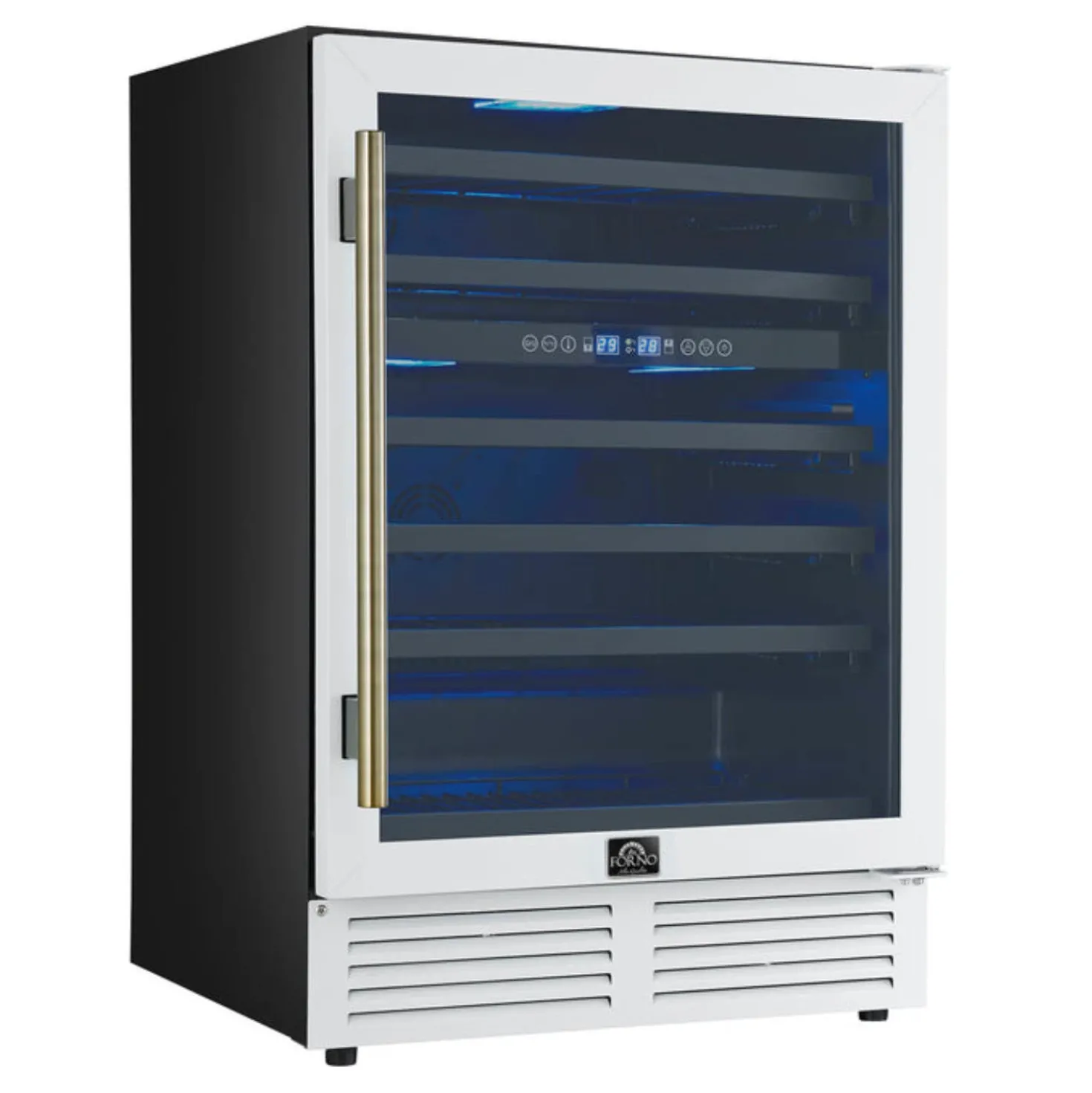 FORNO Refroidisseur à vin double zone 24" Blanc 24" - FWCDR6634-24