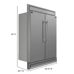 FORNO Réfrigérateur/Congélateur convertible 27,2 pi3 60 po Inox Côte à côte - FFFFD1722-60