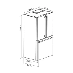 FORNO Réfrigérateur 17,5 pi3 30 po Blanc Portes françaises - FFFFD1974-31