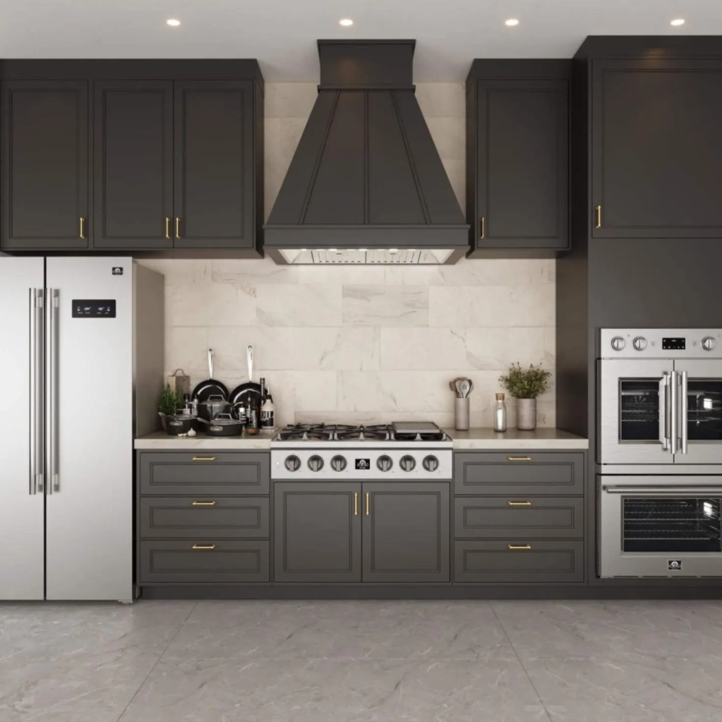 FORNO Réfrigérateur 15,6 pi3 33 po Inox Côte à côte - FFRBI1805-33