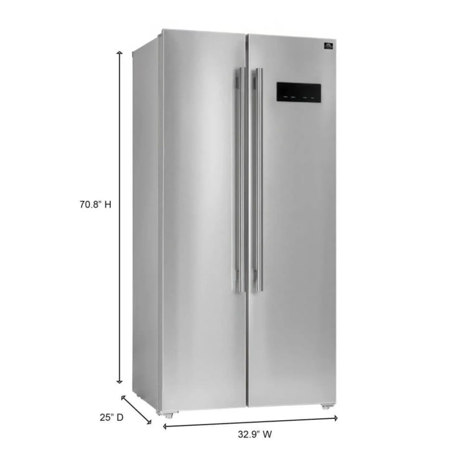FORNO Réfrigérateur 15,6 pi3 33 po Inox Côte à côte - FFRBI1805-33