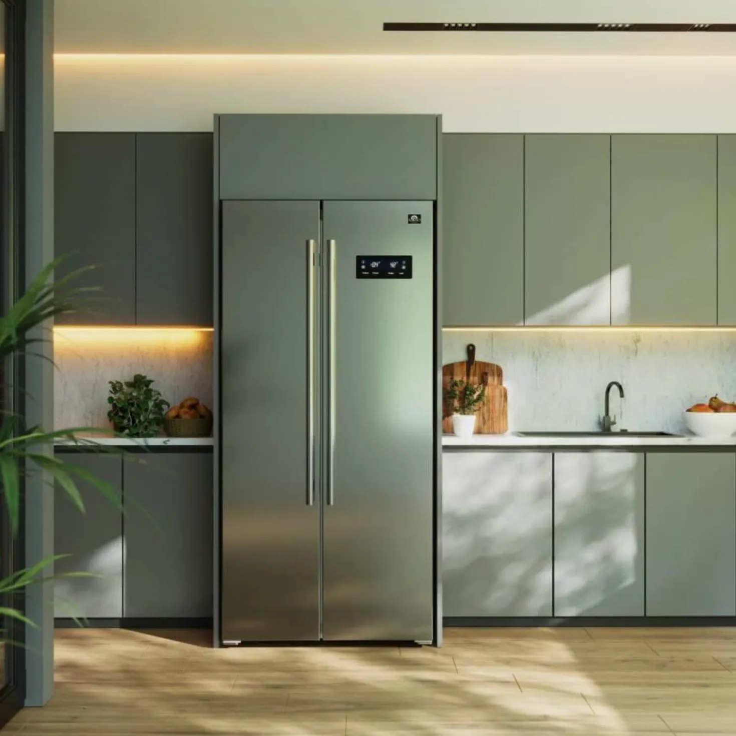 FORNO Réfrigérateur 15,6 pi3 33 po Inox Côte à côte - FFRBI1805-33