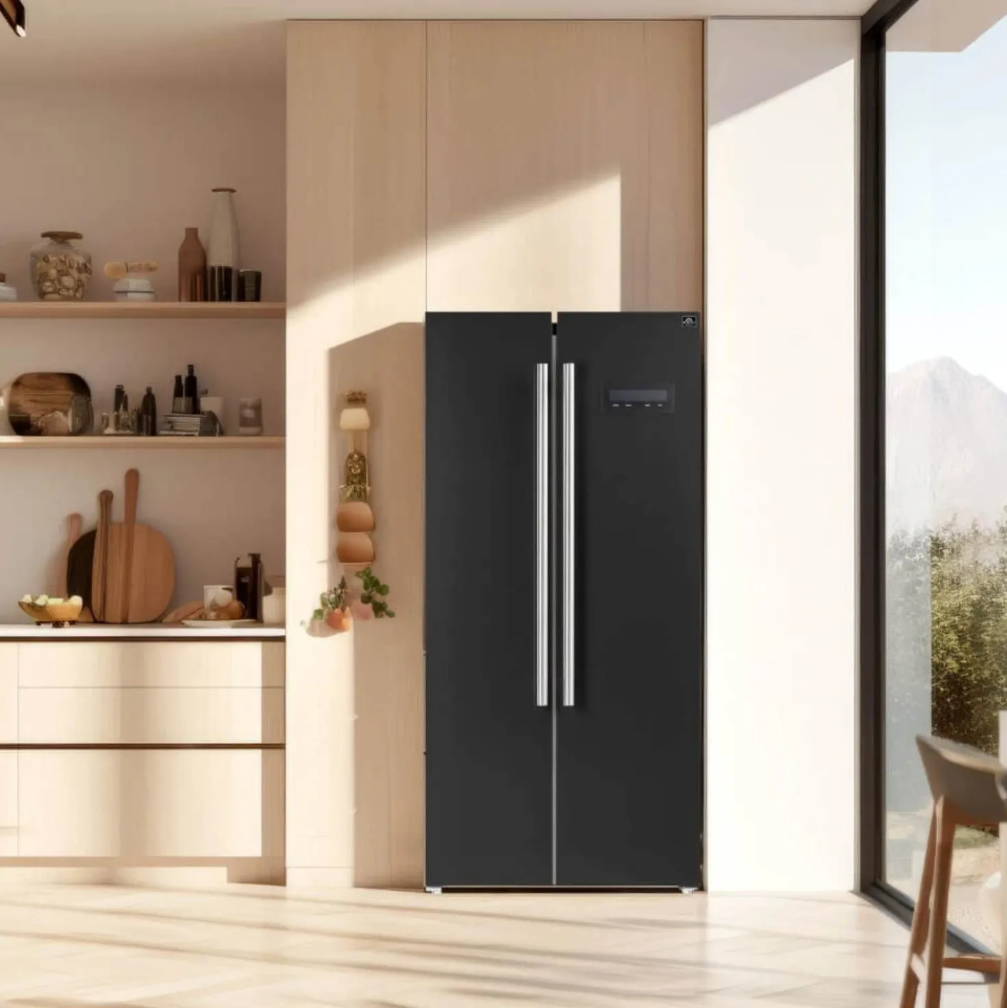FORNO Réfrigérateur 15,6 pi3 33 po Noir Côte à côte - FFRBI1805-33