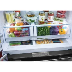 FRIGIDAIRE GALLERY Réfrigérateur 21,5 pi3 36 po Inox Congélateur en bas, Portes françaises - GRMC2273CF