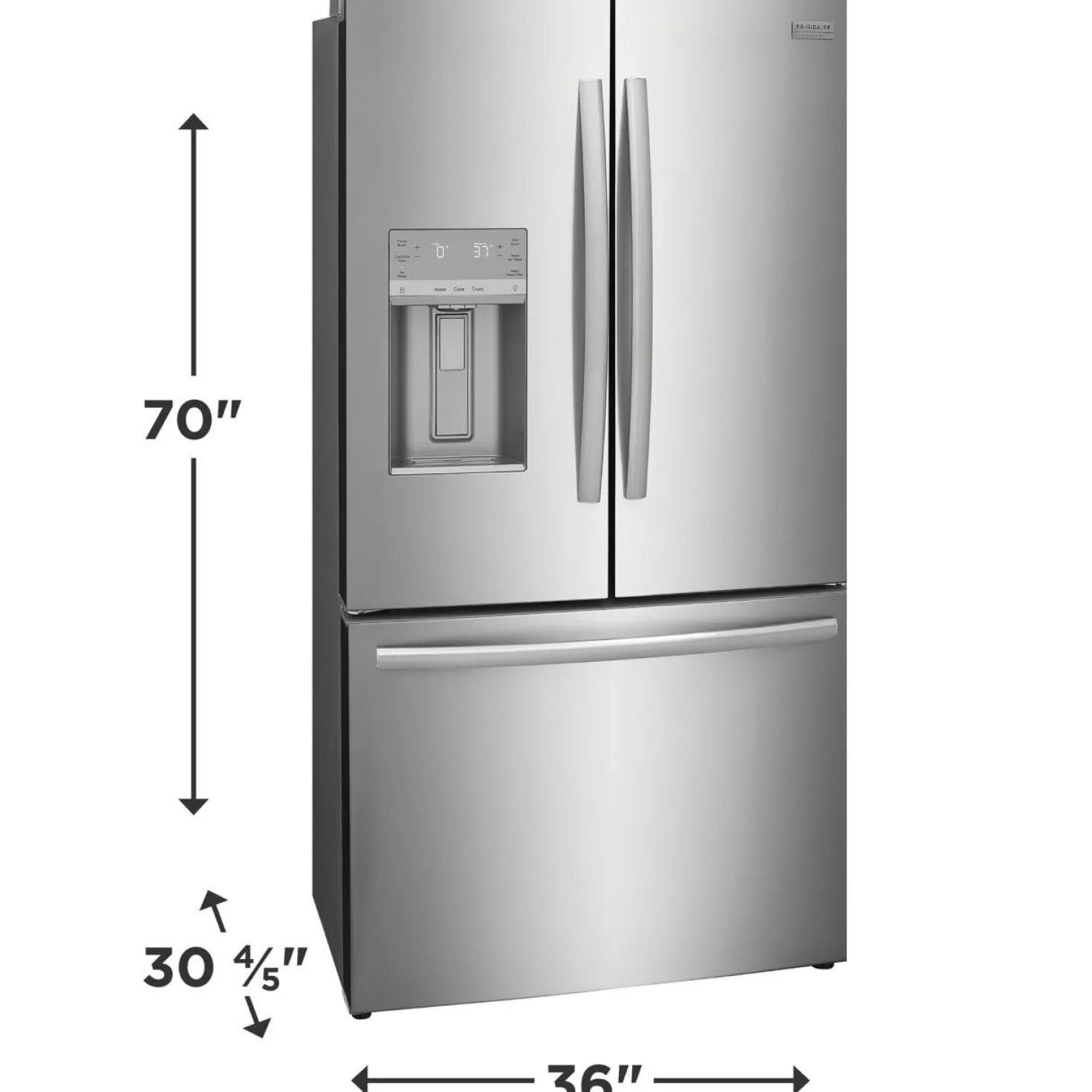 FRIGIDAIRE GALLERY Réfrigérateur 22,6 pi3 36 po Inox Congélateur en bas, Portes françaises - GRFC2353AF