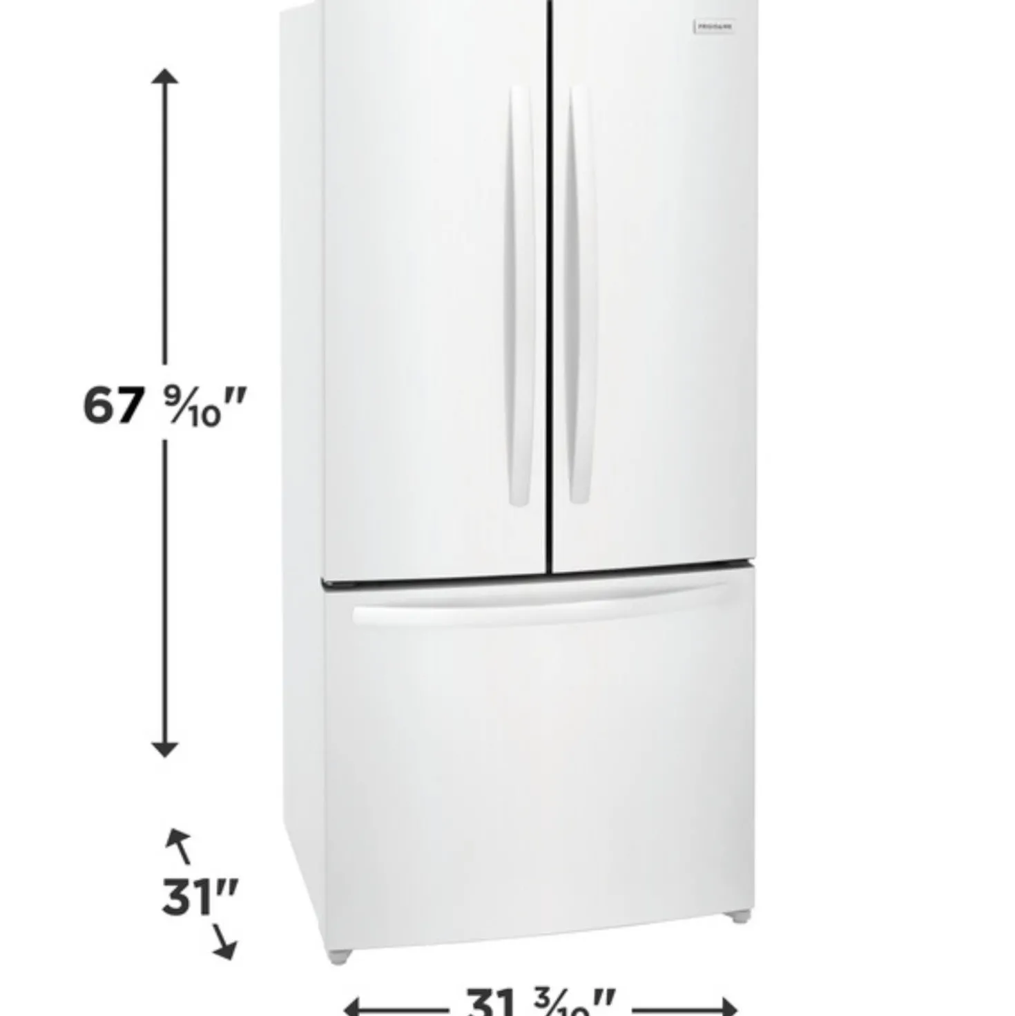FRIGIDAIRE Réfrigérateur 18 pi3 32 po Blanc Portes françaises - FRFG1723AW