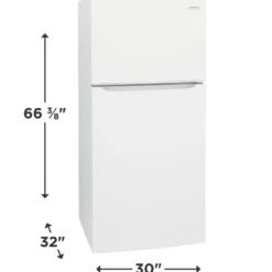FRIGIDAIRE Réfrigérateur 20 pi3 30 po Blanc Congélateur en haut - FFTR2045VW