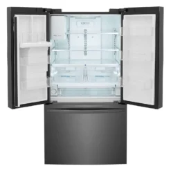 FRIGIDAIRE Réfrigérateur 27,8 pi3 36 po Inox noir Congélateur en bas, Portes françaises - FRFS2823AD