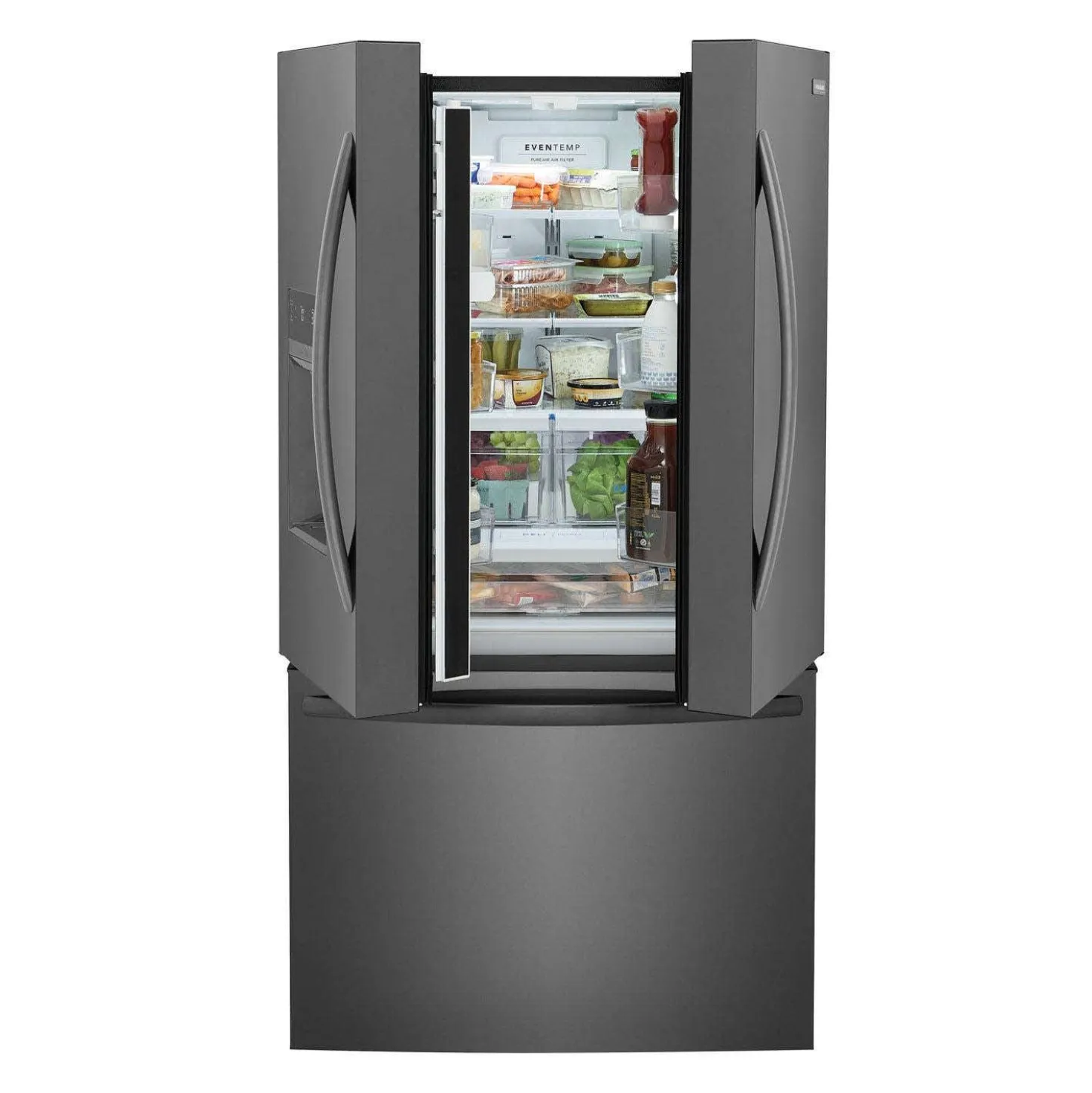 FRIGIDAIRE Réfrigérateur 27,8 pi3 36 po Inox noir Congélateur en bas, Portes françaises - FRFS2823AD