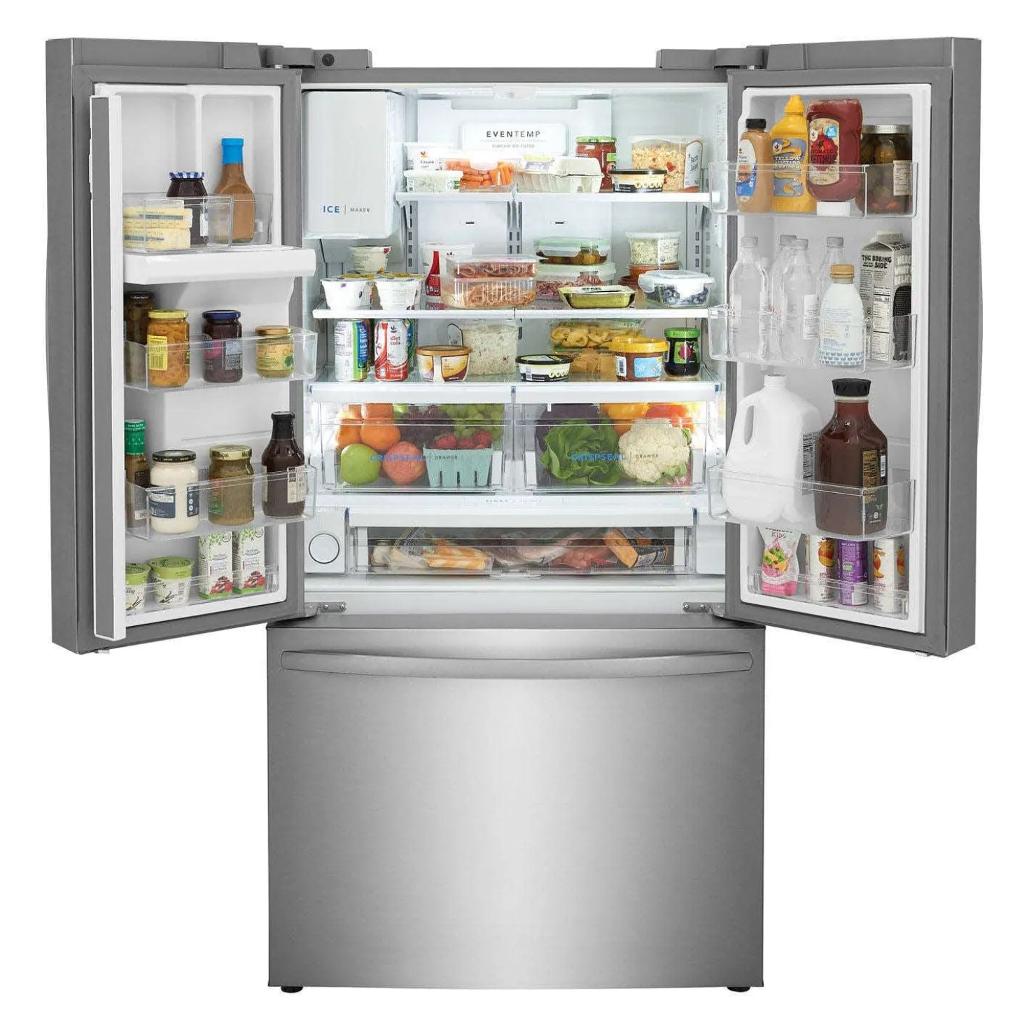 FRIGIDAIRE Réfrigérateur 27,8 pi3 36 po Inox Congélateur en bas, Portes françaises - FRFS2823AS