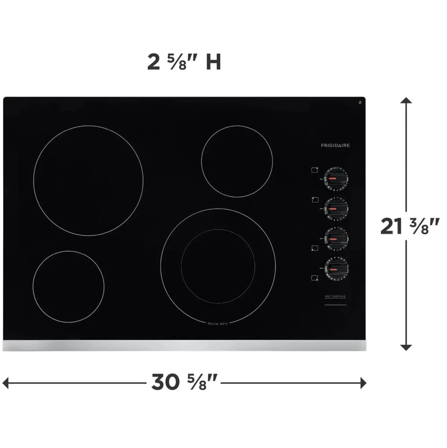 FRIGIDAIRE Table de cuisson Vitrocéramique Inox 30" Électrique Inox - FFEC3025US