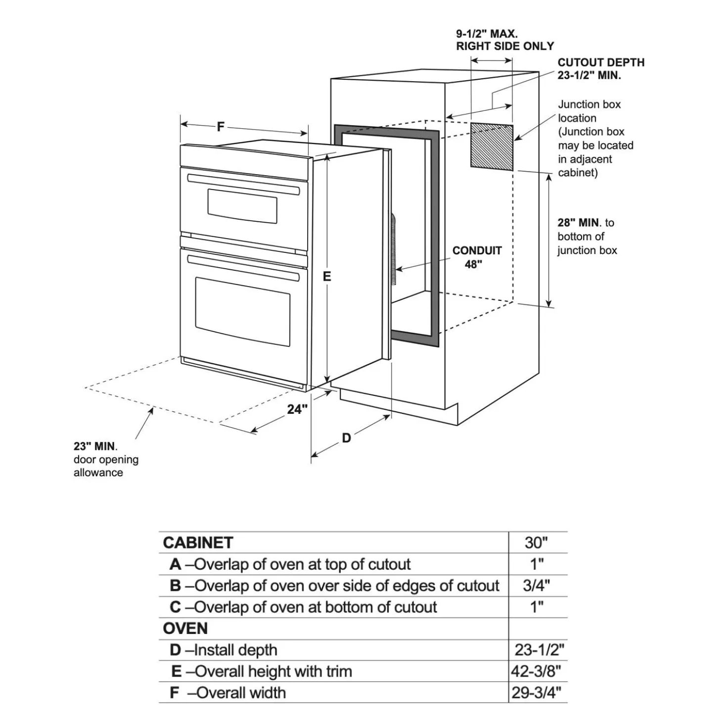 GE Combinaison four encastrée et micro-ondes Acier inoxydable30"Électrique - JT3800SHSS