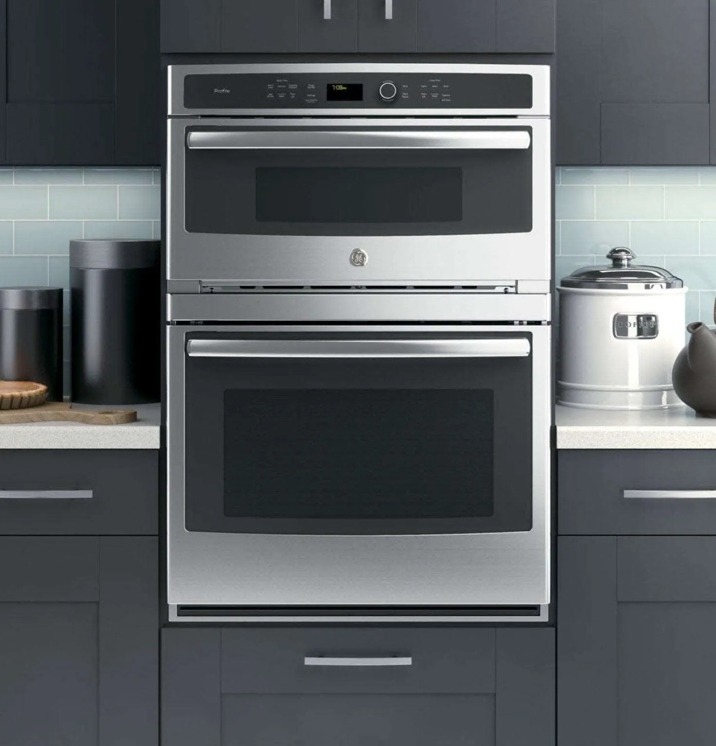 GE Combiné four - micro-ondes encastré 30 po Acier inoxydable29.75"Électrique - PT7800SHSS