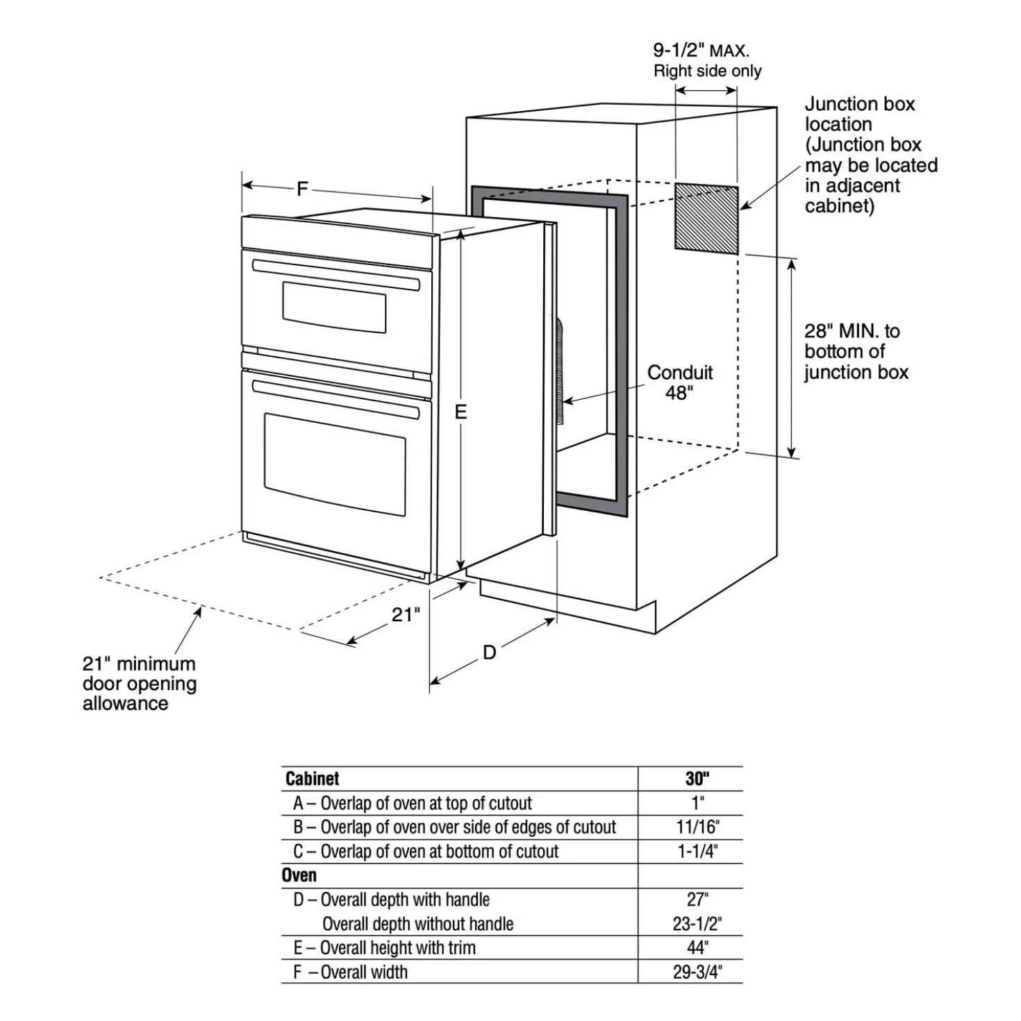 GE Combiné four - micro-ondes encastré 30 po Acier inoxydable29.75"Électrique - PT7800SHSS