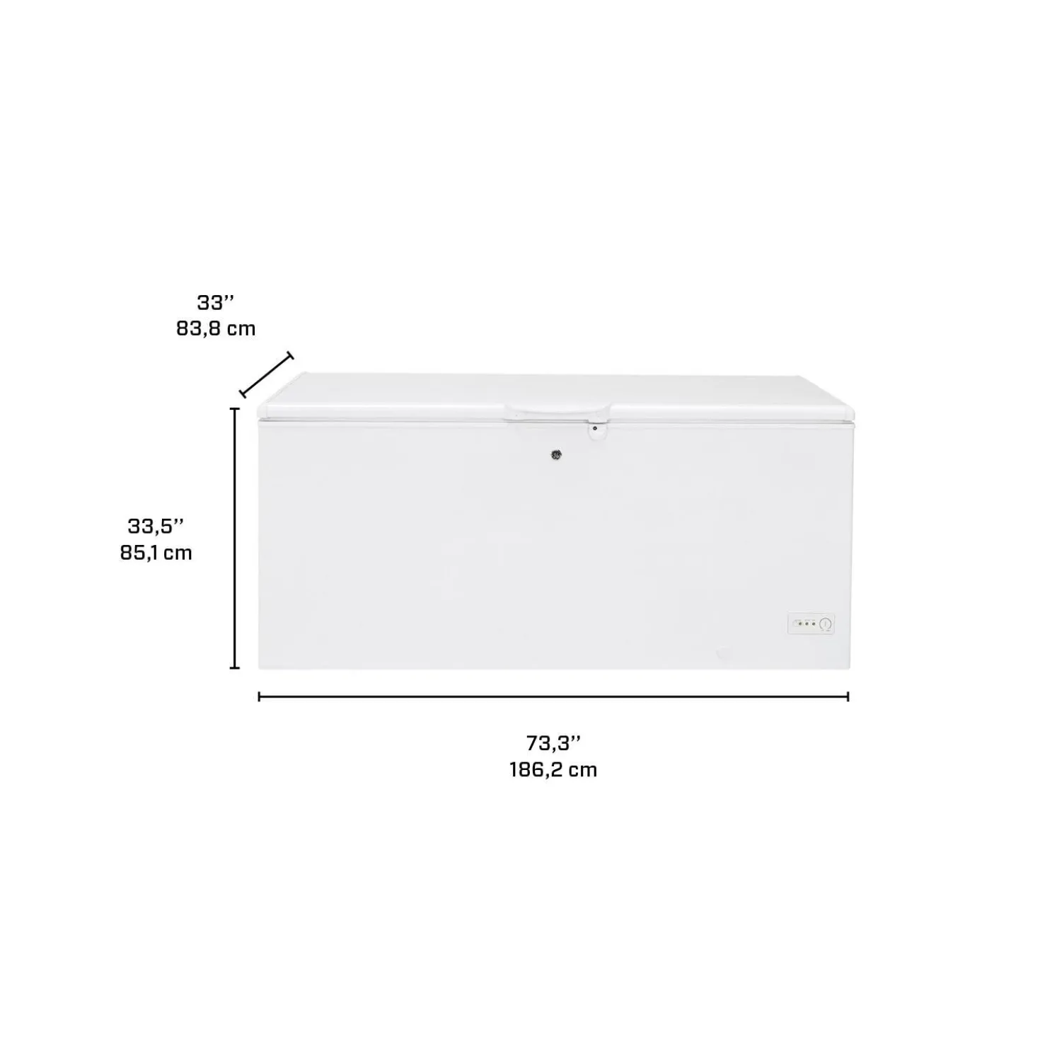 GE Congélateur 21,7 pi3, Blanc, Horizontal, 73.25" - FCM22DLWW