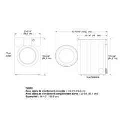 GE Ensemble laveuse sécheuse, Blanc, Chargement frontal