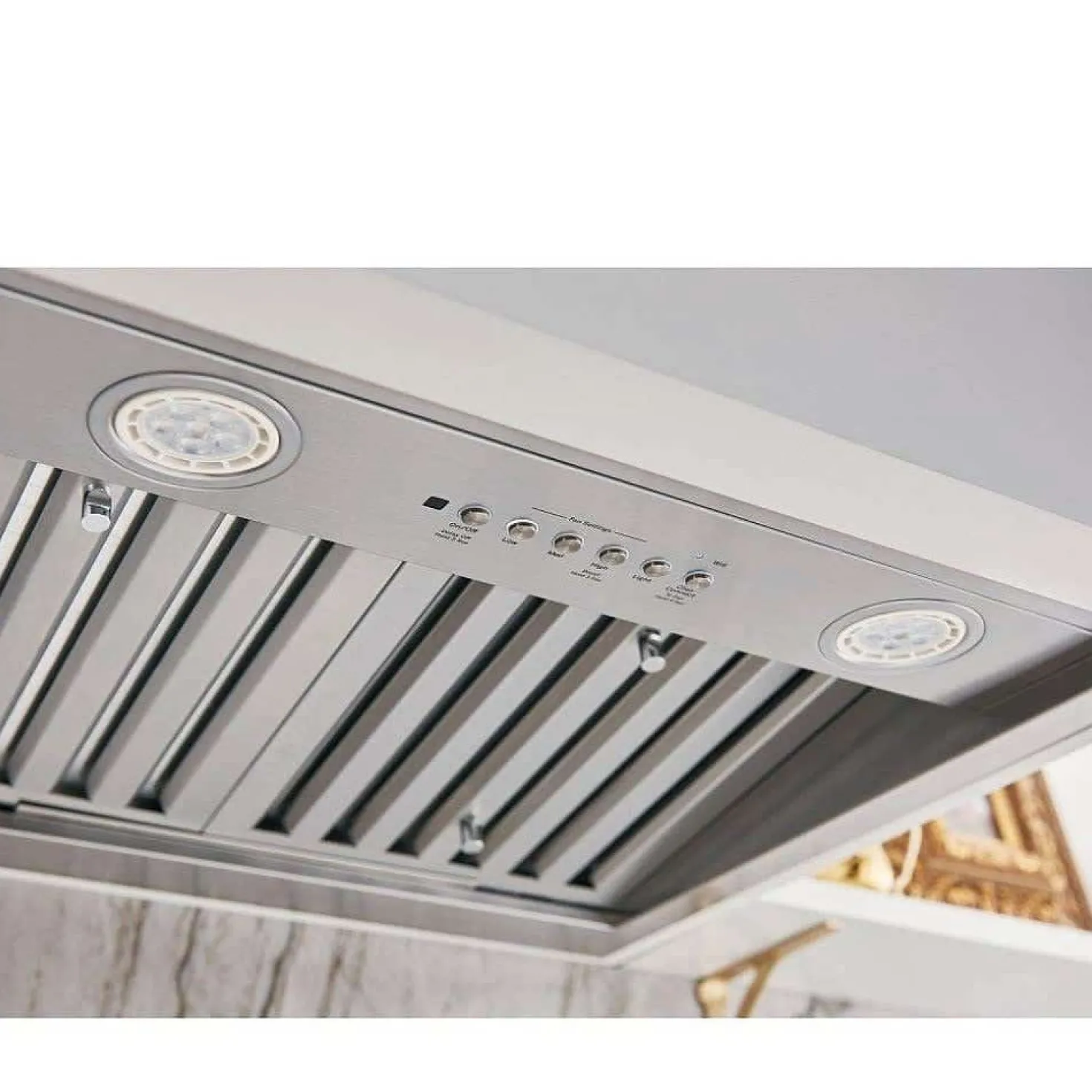 GE Hotte Encastré Acier inoxydable 34.25" , 610 PI3/MIN-UVC9360SLSS