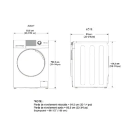 GE Laveuse Chargement frontal Blanc 28