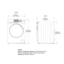 GE Laveuse sécheuse 2 en 1, Blanc, 24'', Chargement frontal - GFQ14ESSNWW