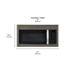 GE Micro-ondes/hotte 1,6 pi3, Ardoise, 30", 300