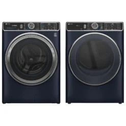 GE Profile Ensemble laveuse sécheuse, Bleu saphire, Chargement frontal
