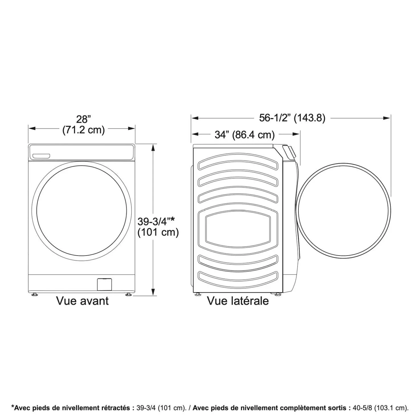 GE Profile Ensemble laveuse sécheuse, Bleu saphire, Chargement frontal
