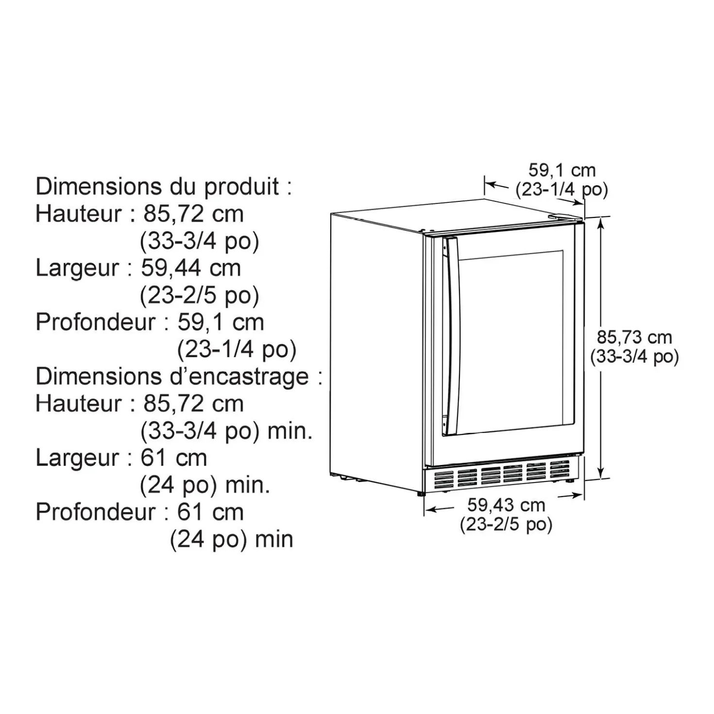 GE Profile Refroidisseur à vin Acier inoxydable 23.5" - PVS06BSPSS